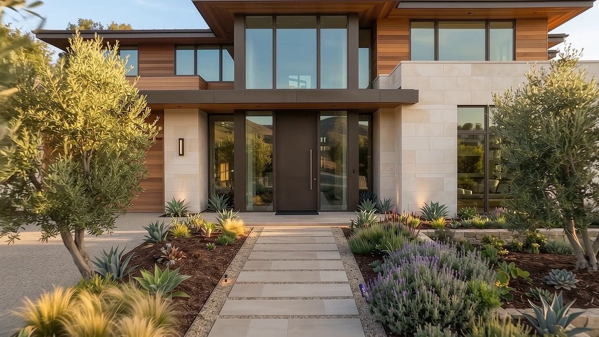 Renovated home exterior with new cladding, roof and entry