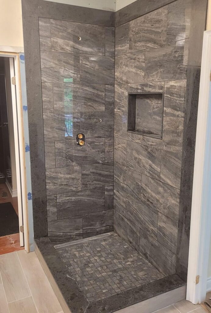 Bathroom remodeling project in the Bay Area by Ash Bay Construction, showcasing before and after transformations