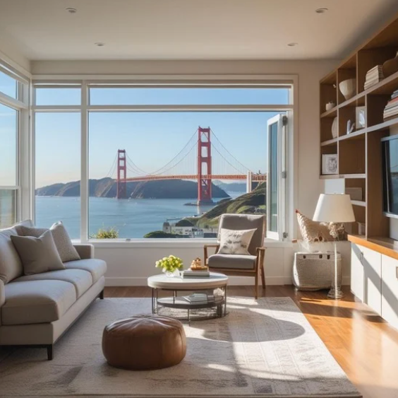 A bright small Bay Area home living room after a space-maximizing renovation-Ash Bay Construction