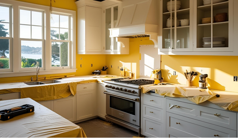 A close-up of a Bay Area home kitchen during prep for renovation-Ash Bay Construction