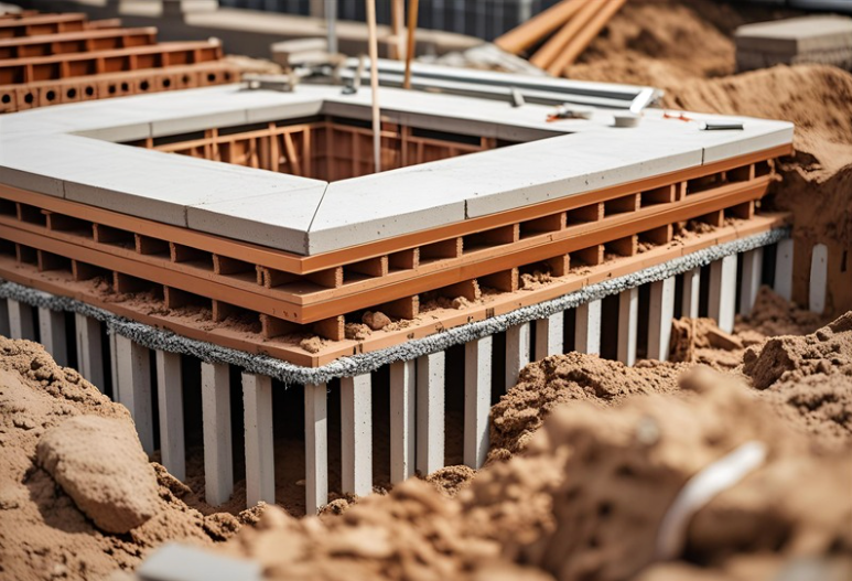 A close-up of an foundation of ADU construction site in the Bay Area-Ash Bay Construction