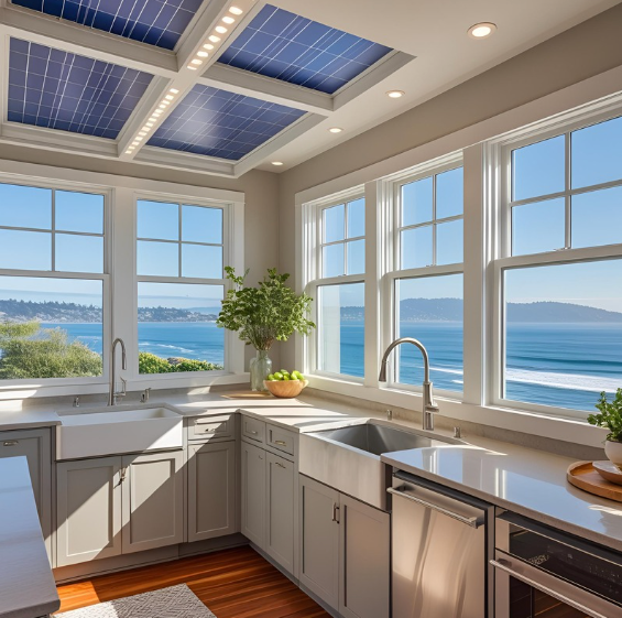 A sunny Bay Area home kitchen after an energy-saving renovation-Ash Bay Construction
