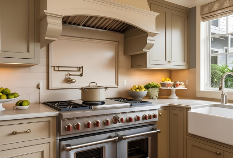 A close-up of a Bay Area kitchen with a two-tone cabinet and induction cooktop-Ash Bay Construction