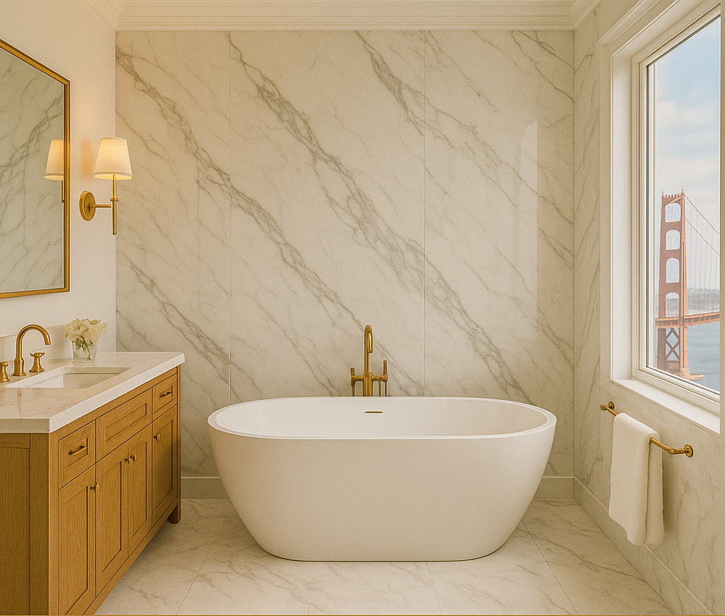 A luxurious Bay Area bathroom after a 2025 renovation-Ash Bay Construction